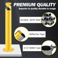 thumbnail image 2 of 10 Pieces Safety Bollard, 3''x42'' Steel Bollard Post with Anchor Bolts, Powder Coated Parking Bollard for Traffic Control, Driveway Barrier, Parking Pole & Warehouse, Yellow and Black, 2 of 7