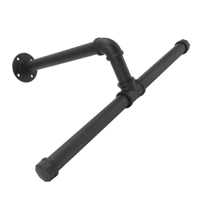 Perchero De Tubo De Hierro, Perchero Negro Resistente Al óxido Para Montaje En Pared, Para Guardarropa De Balcón