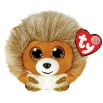 TY Puffies Beanie Balls - CAESAR the Lion (4" Plush)( BONUS 1 FUN CHOPS & 1 ZIPPER BRACELET)