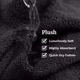 thumbnail image 4 of 6-Piece Quick Dry Bath Towels Set - 100% Cotton Towel Set for Bath, Gym, and Spa (Black), 4 of 9