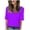 Purple, variant on HOMBOM Womens Summer Blouses Casual Hot Pink Short Sleeve Solid V-Neck T-Shirts M