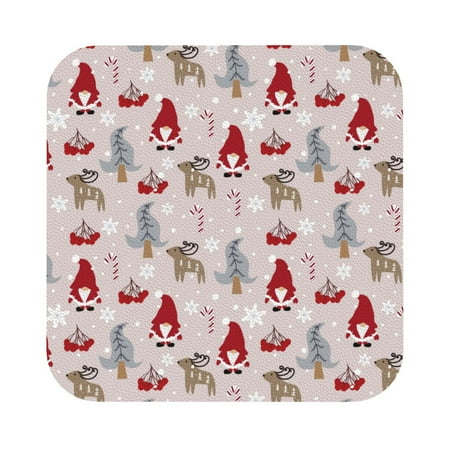 

Adobk Cartoon Santa and Reindeer Print Leather Coasters for Drinks(6 Pack) Durable Drink Coasters Set Luxurious Home Décor and Housewarming Gift Square