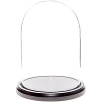 Plymor 5.5" x 8" Glass Display Dome Cloche (Black MDF Wood Base)