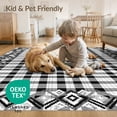 thumbnail image 4 of ODIKA 2'x3' Washable Doormat Under Checkered Boho Folk Layering Layered Front Plaid Flowing Dynamic for Entryway, Kitchen, Laundry Room, Non-Slip, Low Pile, 4 of 7