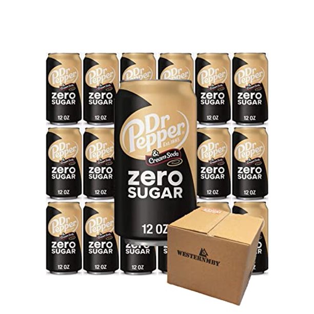 Dr Pepper ZERO Cream Soda, 12 Fl Oz, 18 Cans, Total 216 Fl Oz