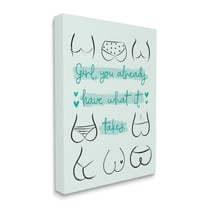 Stupell Industries You Have What It Takes Phrase Booty Positivity Novelty Painting Gallery-Wrapped Canvas Print Wall Art, 30 x 40, Design by Ilis Aviles