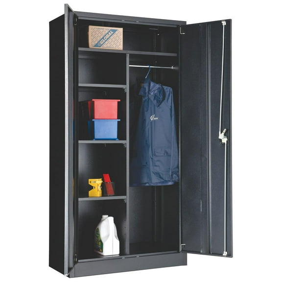 Global Industrial Unassembled Combination Cabinet, 36x18x72, Black