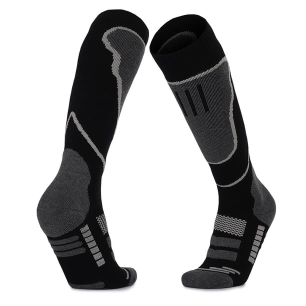 Calcetines de esquí elásticos para hombre y mujer, hasta la rodilla, térmicos, deportivos, de compresión, con absorción de impactos, para invierno, snowboard, senderismo y caza.