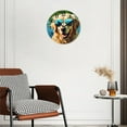 thumbnail image 3 of Battery Operated Analog Wall Clocks Non-Ticking Silent Modern Clock Decorative for Home,Office-Golden Retriever Dog Wearing Sunglasses With Water Reflection On The Glasses(12inch), 3 of 4
