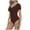 Brown, variant on Hvyesh Womens V Neck Bodysuit Short Sleeve Bodysuits for Women Going Out Thong Body Suit Tops Shirts