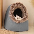 thumbnail image 3 of Cama tipo cueva gruesa y cálida para mascotas - Nido portátil aislado y cerrado para dormir para perros y gatos - Refugio acogedor con cojín de apoyo - Diseño moderno para protección invernal, 3 of 9