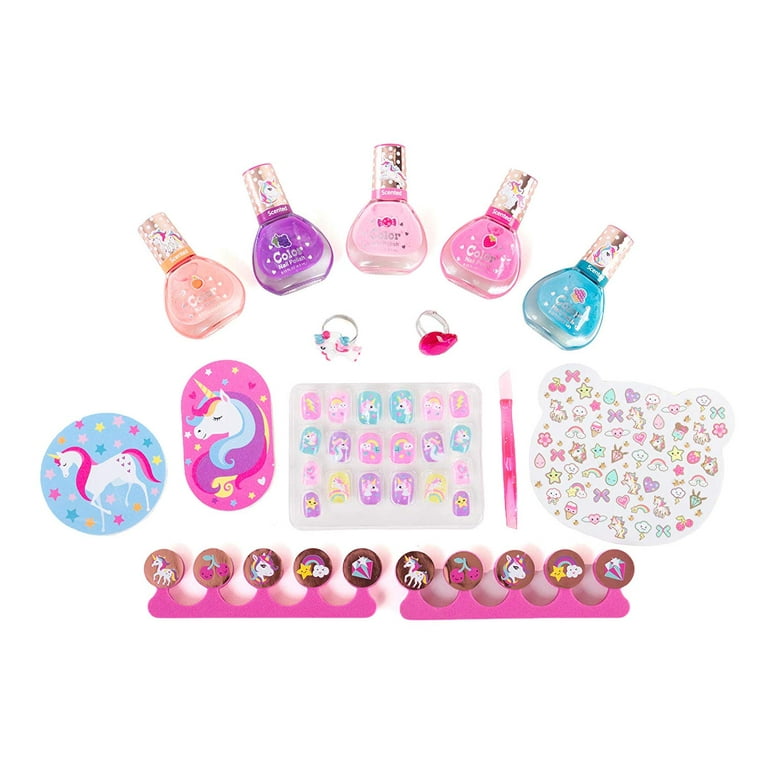 Hot Focus Nail Art Gift Set - 112 Piece Scented Grils Nail Kit