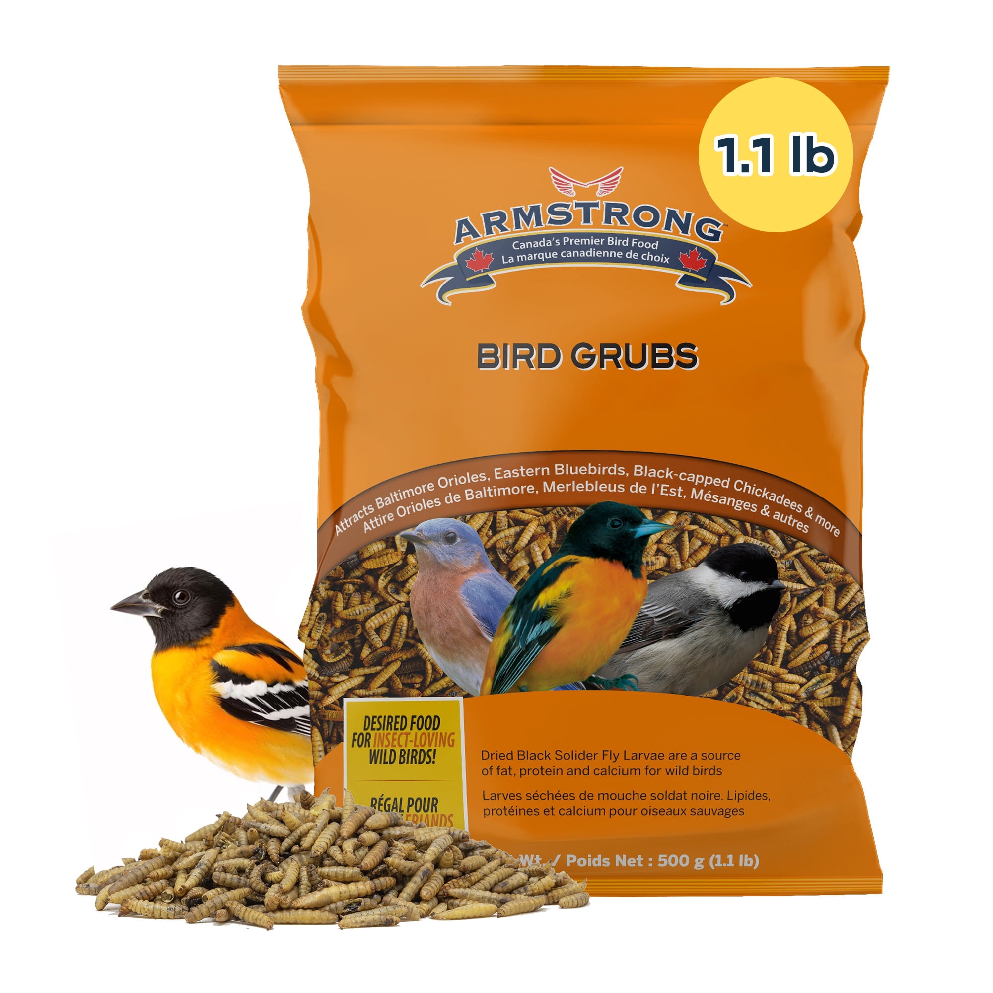 Armstrong Wild Bird Food Mealworm Alternative Bird Grubs, 1.1lbs