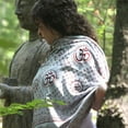 thumbnail image 2 of Meditation Yoga Prayer Shawl - Mantra Om - Grey Large, 2 of 4