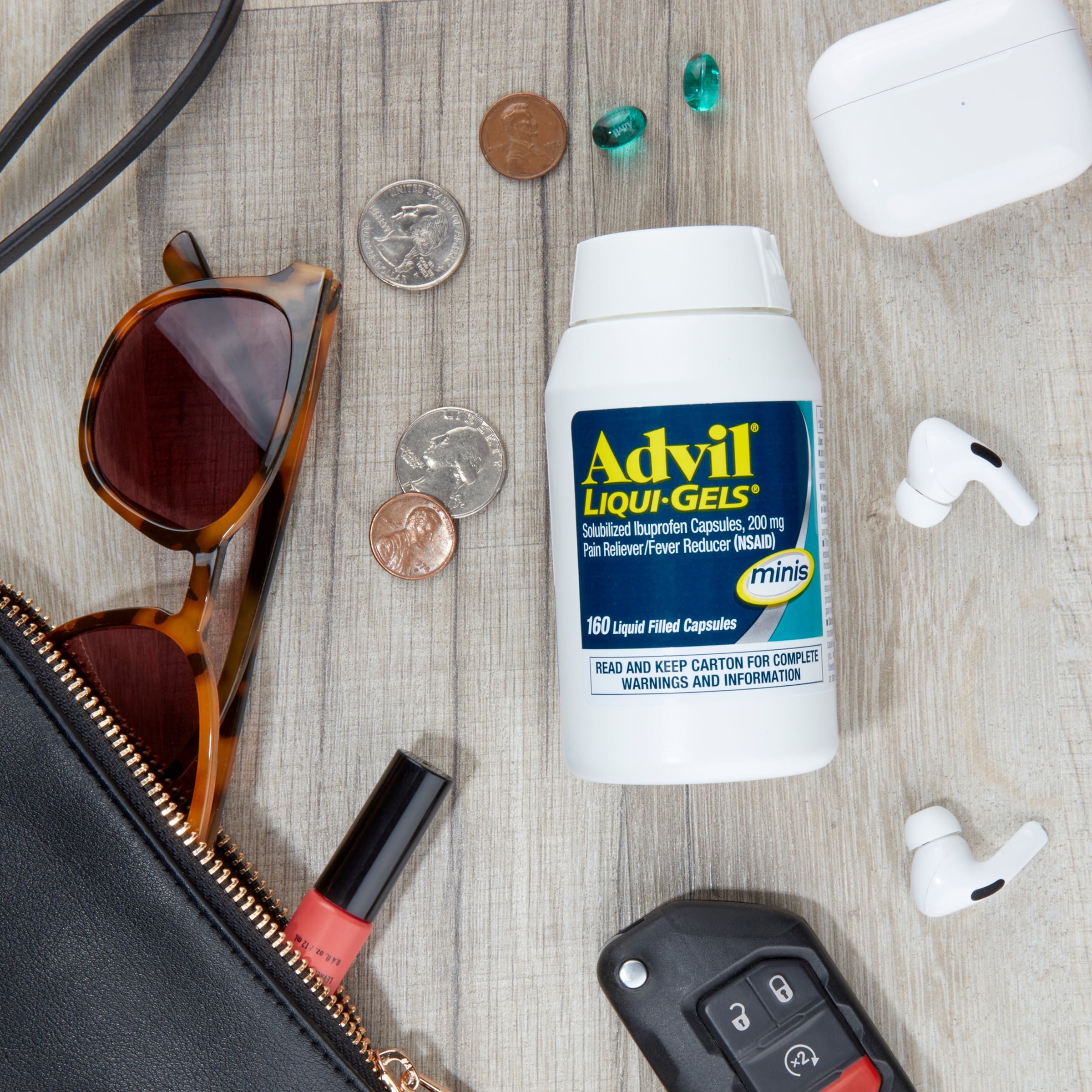 Advil Liqui-Gels Minis Pain and Headache Reliever Ibuprofen, 200 Mg Liquid  Filled Capsules, 160 Count 