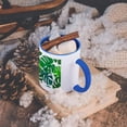 thumbnail image 5 of 3dRose, Image of Closeup Of Tropical Leaves On White Background, 15oz Two-Tone Blue Mug, 5 of 7