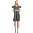thumbnail image 3 of Time and Tru Women's Short Sleeve Tiered Knit Dress, Sizes XS-XXXL, 3 of 5