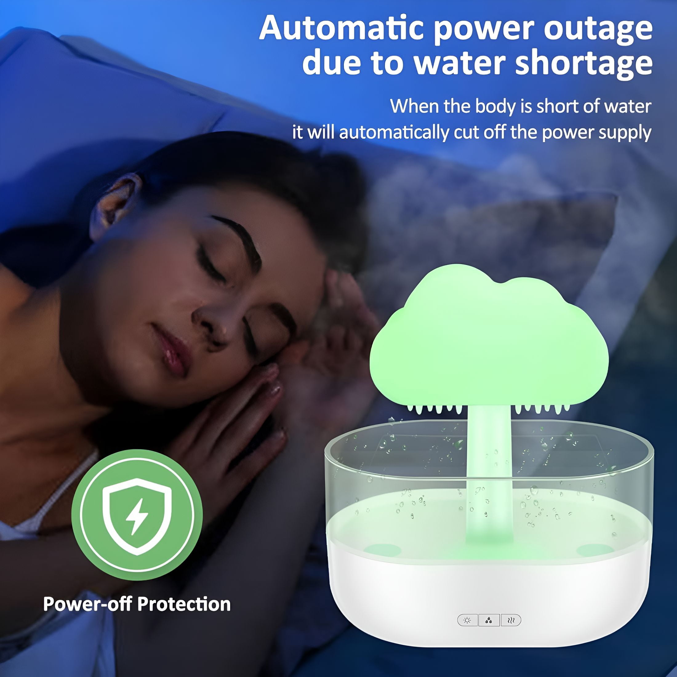 HIBIBUD 2026 New 7 Color Lights Rain Cloud Humidifier,Timing Water Drip Aroma Diffuser,Mushroom Waterfall Lamp for Home Office Bedroom Humidifier Water Treatment