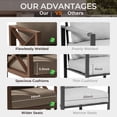 thumbnail image 6 of MBY Outdoor Aluminum Patio Furniture Set, 4-Seats Patio Conversation Sofa Set with 2 Swivel Rocking Chairs and 2 Coffee Tables, All Weather for Pool, Balcony, Garden-Brown, 6 of 8