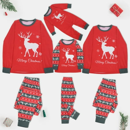 

Matching Family Pajamas Sets Christmas PJ s Print Top And Pants Jammies Sleepwear For Kids