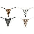 thumbnail image 2 of VOOPET 4 PACK Women's Sexy Cotton Thong Seamless G-string Panties Leopard Print Sports T-Back Underwear, 2 of 8