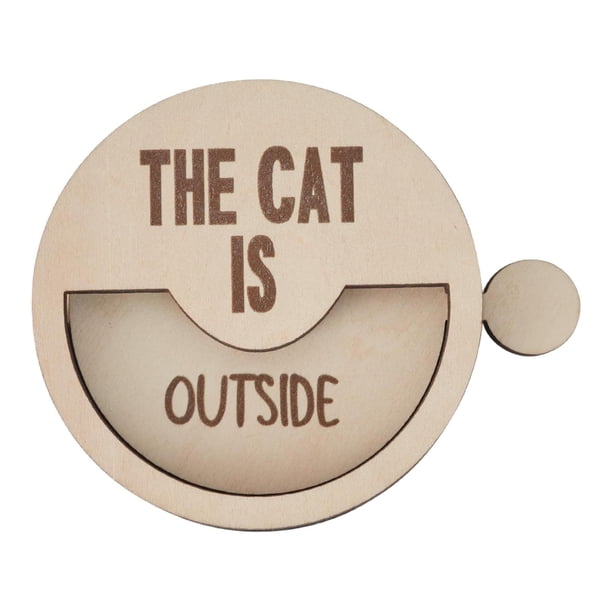 Letrero recordatorio de gato dentro o fuera, decoración para patio resistente, puerta práctica para amantes de las mascotas, cafetería de madera,