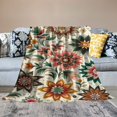 thumbnail image 2 of Orinice Flowers Warm Lightweight Blanket Soft Fleece Throw Blanket for All Seasons Living Rooms Sofa Decor Cow Gifts Blanket 40x50in, 2 of 6