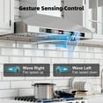 thumbnail image 3 of BRANO 36 inch Wall Mount Range Hood,900 CFM Stove Vent Hood with Voice/Gesture/Touch Control,Stainless Steel Kitchen Hood Vent with 4 Speed Exhaust Fan, LED Adjustable Lights, Memory Mode, 3 of 9
