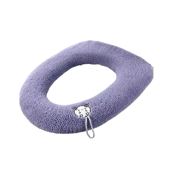 Toilet Seat Cover, Universal O-Shape Knitted Toilet Seat Cushion Washable and Comfortable, Outer 35cm/13.77in Inner 12cm/4.72in Blue Summer Season Use