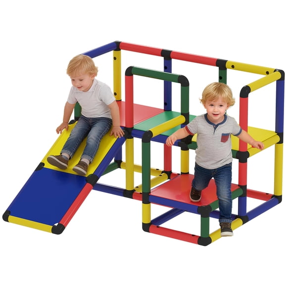Qaba Structure d'Escalade pour Enfants, Jouets d'Escalade pour Tout-Petits avec Glissade et Plateforme