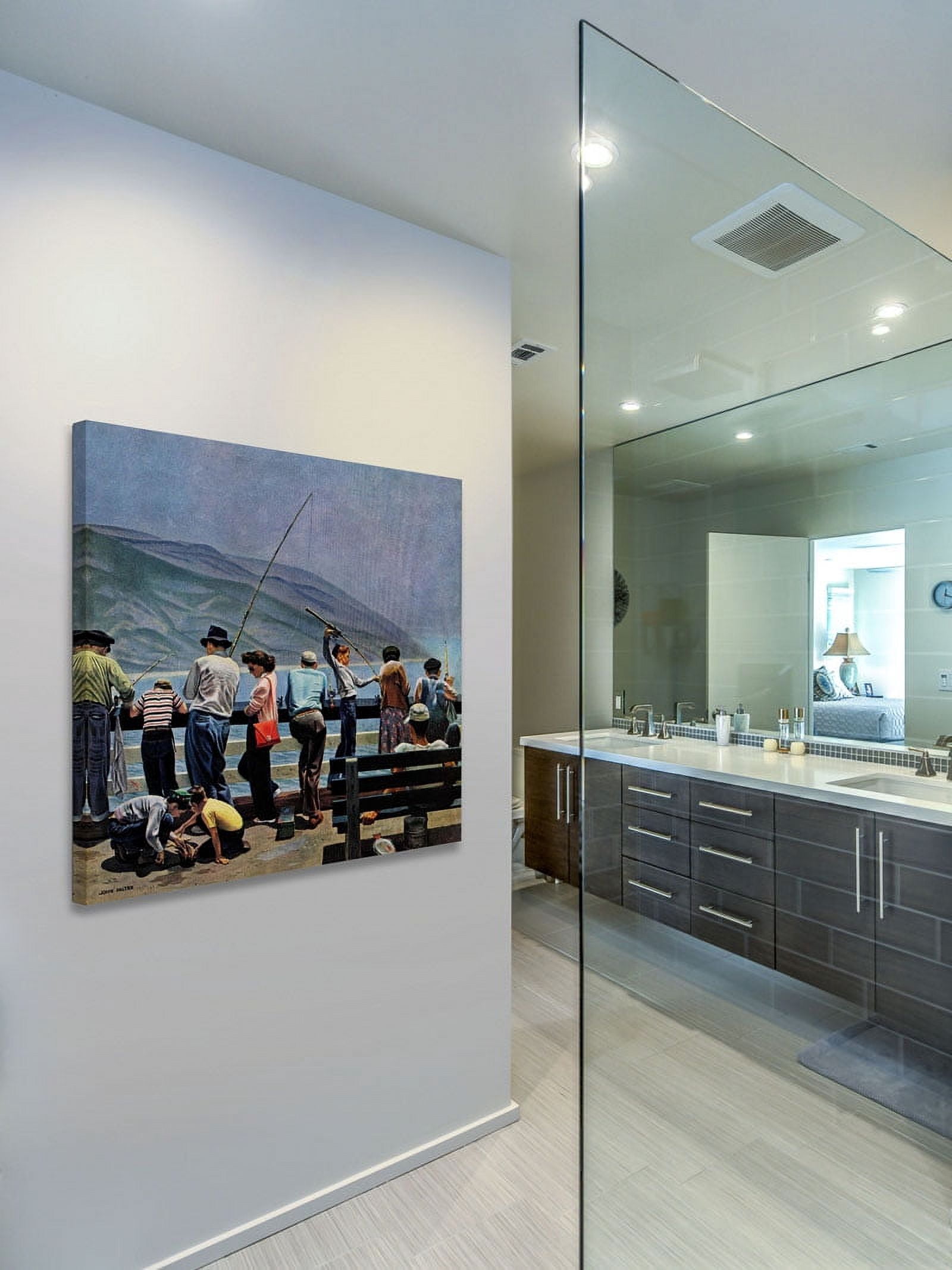 Marmont Hill Pier Fishing by John Falter Painting Print on Wrapped Canvas