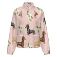 thumbnail image 5 of Jackets for Women Winter Coat Jackets Flannel Stand Collar Jacket(Dachshund Floral Pattern,Size:S-4XL), 5 of 7