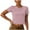Red, variant on Womens Round Neck Quick Dry Yoga Shirt Short Sleeve Sports Top Fitness Workout Clothes 2025 Casual Comfort Stretchy Breathable