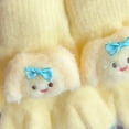 thumbnail image 4 of NAISIBABY Kids Girls Knitted Gloves, Thermal Stretchy Cute Soft Winter Outdoor Play Snow Mittens Yellow Free Size, 4 of 4