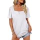 thumbnail image 1 of Camisetas de mujer Camisetas de manga abullonada con cuello cuadrado de verano para mujer, 1 of 3