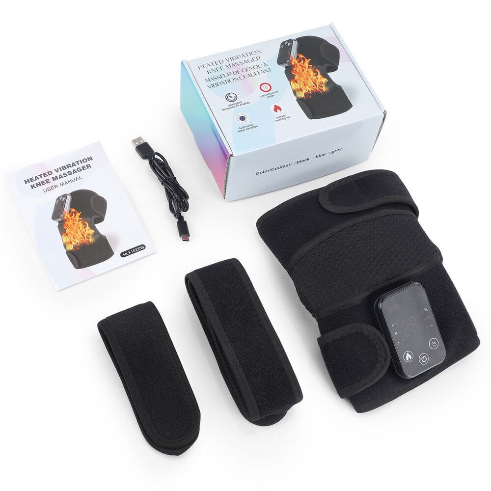 Heated Knee Brace, 3 in 1 Knee Massager with Heat and Vibration for Shoulder Elbow Knee Relieve Arthrit