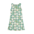 thumbnail image 4 of LTTVQM Girls Easter Dress Bunny Egg Print Happy Sleeveless Sundress Casual Crewneck Midi Dresses Fashion Church Dresses Light Green 9-10 Years, 4 of 5