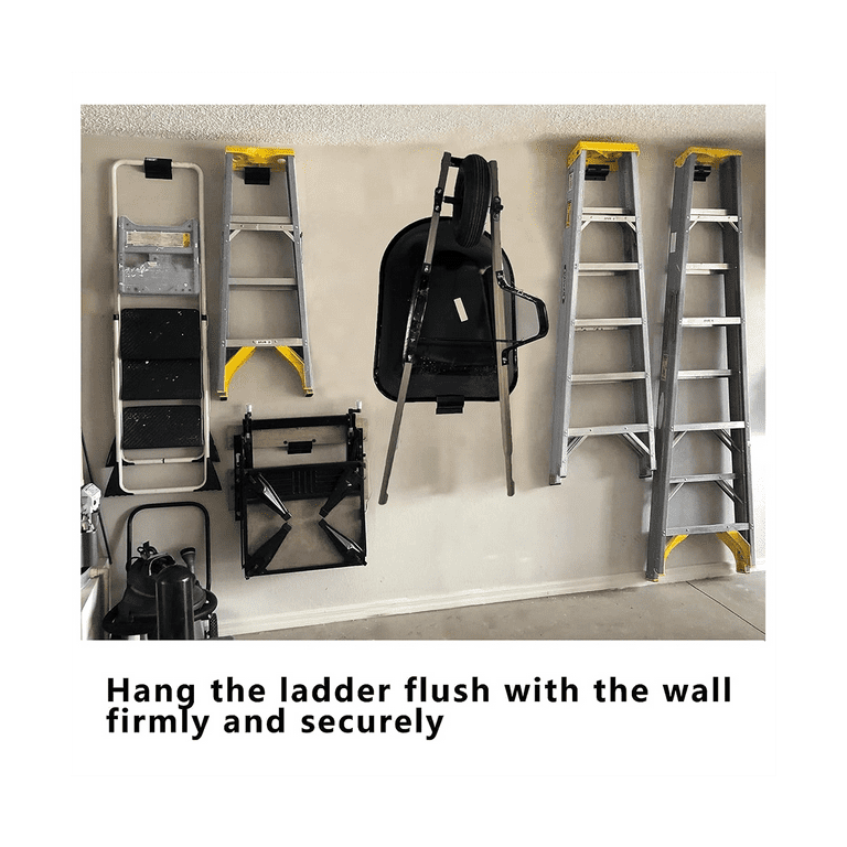 Heavy Duty Ladder Hanger Wall Mount Ladder Hooks for Ladder Storage Wheelbarrow Hangers for Garage Wall 1 Pack