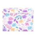 thumbnail image 2 of Large Lidded Bin Foldable Storage Baskets Boxes Cubes Lids with 2 Handles for Home Bedroom Office Pink and Purple Flowers 16.5"x12.6"x11.8", 2 of 7