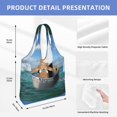 thumbnail image 7 of Wukai Two Brave Cats Are Floating On The Sea Iceberg Sturdy and Stylish Reusable Canvas Tote Bag: Eco-Friendly, Heavy-Duty Grocery Shopping Bag with Reinforced Handles, 7 of 7