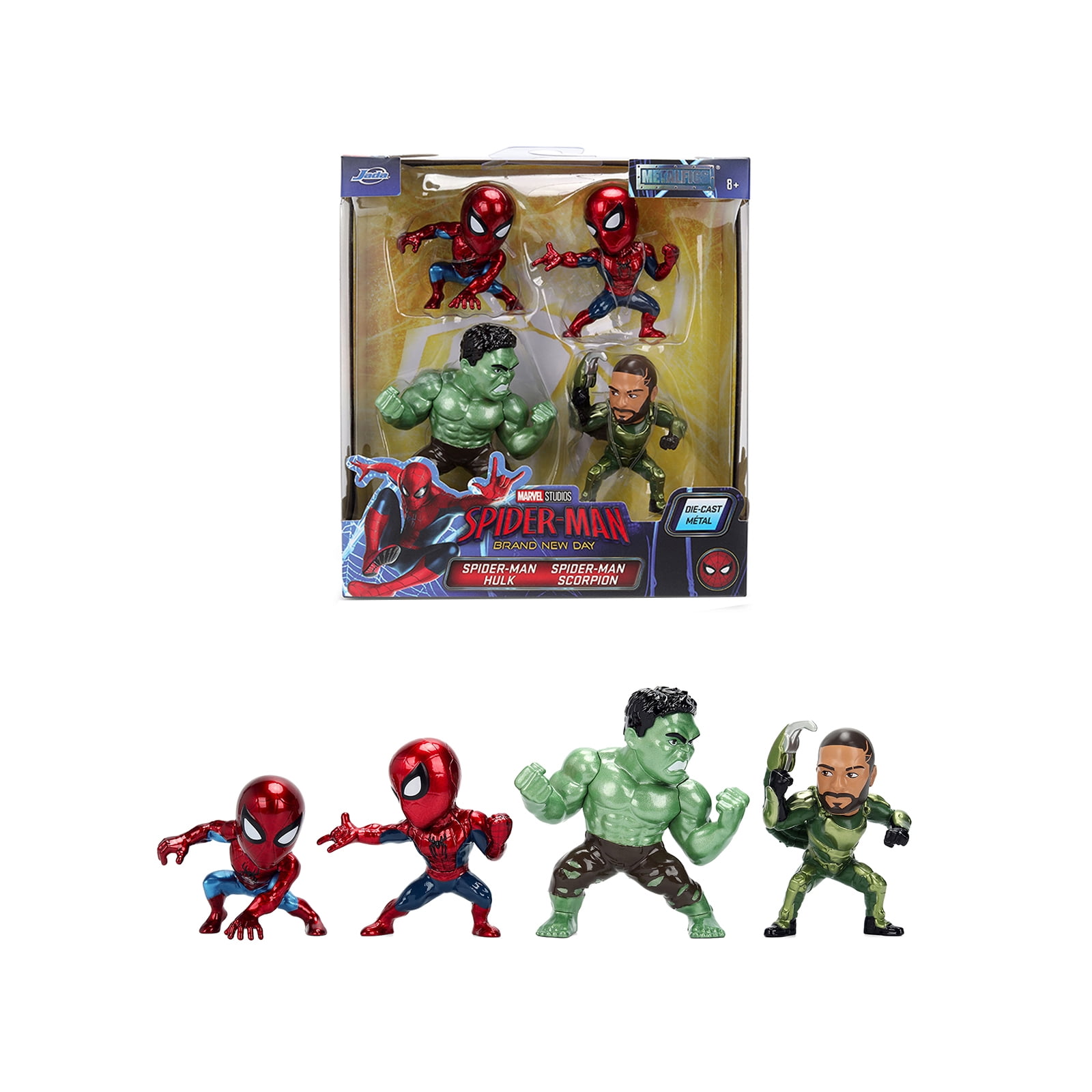 Jada Toys MetalFigs Spider-Man 4-Pack, 2.5 inch Marvel Heroes