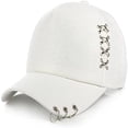 thumbnail image 2 of Only Moment White,Black Vintage Washed Baseball Cap Cloth Soft Unconstructed Plain Blank Adjustable Size Dad Hat One Size, 2 of 6