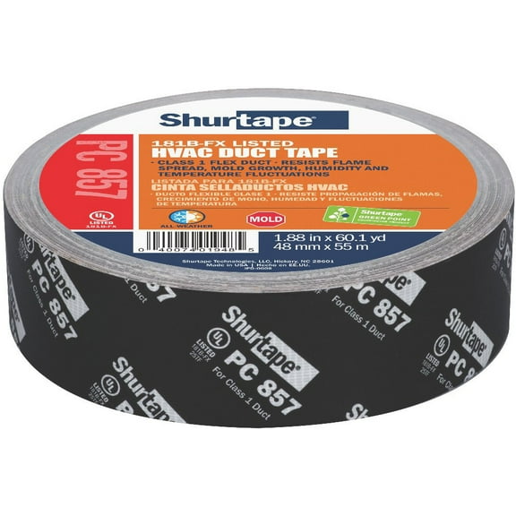 Shurtape Duct Tape,Black,1 7/8 in x 60 yd,14 mil PC 857