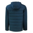 thumbnail image 3 of Men's Cutter & Buck Navy New England Patriots  Evoke PrimaLoft Hybrid Eco Softshell Recycled Full-Zip Hooded Jacket, 3 of 3
