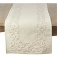 thumbnail image 3 of SARO 493.N1672B 16 x 72 in. Rectangular Embroidered Swirl Design Linen Blend Table Runner - Natural, 3 of 4