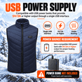 thumbnail image 4 of BounceUp Men's USB Heated Vest, 21-Zone 4 Independent Heat Controls Vest for Men, 4 of 9