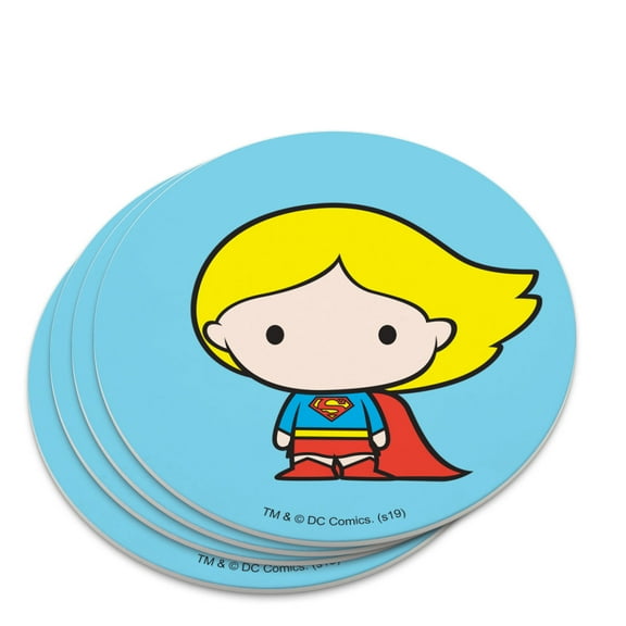Superman Supergirl Cute Chibi Character Novelty Coaster Set
