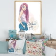 thumbnail image 2 of Designart 'Trendy Fashion Woman I' Children's Art Framed Canvas Wall Art Print, 2 of 5