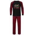 thumbnail image 2 of Odeerbi Christmas Pajamas for Family Holiday Plaid Long Sleeve Family Christmas Pajamas Matching Sets Dad Casual Plaid Print Tops Pants Set Two-Piece Sleepwear Xmas PJs Set Black, 2 of 6