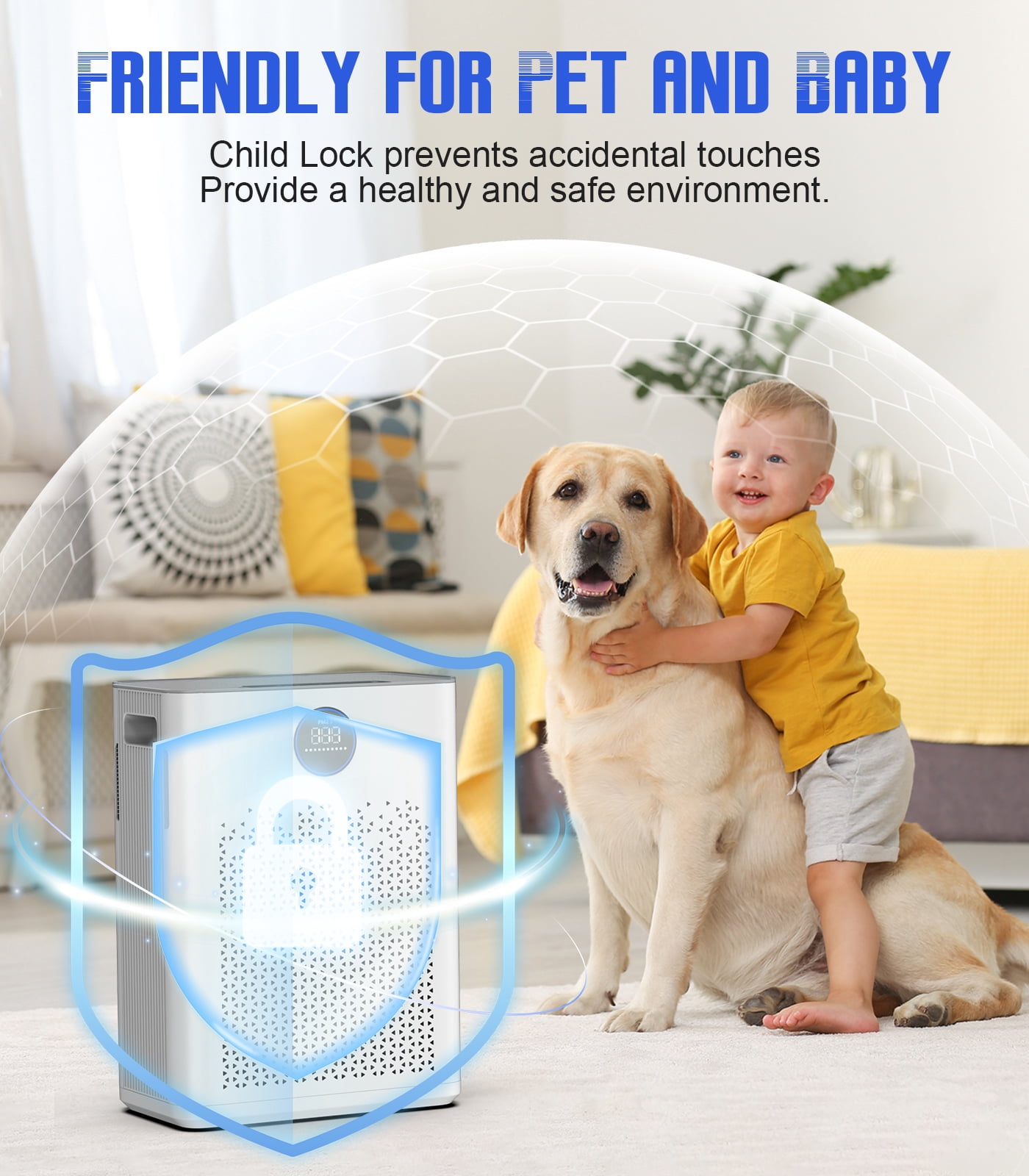 Air Purifiers for Home Large Room up to 2800ft², Smart Wifi Air Purifier with PM2.5 Sensor, HEPA H14 Washable Filter Sleep Mode 22dB with Timer, Air Cleaner for Dust Odors Pollen Dander